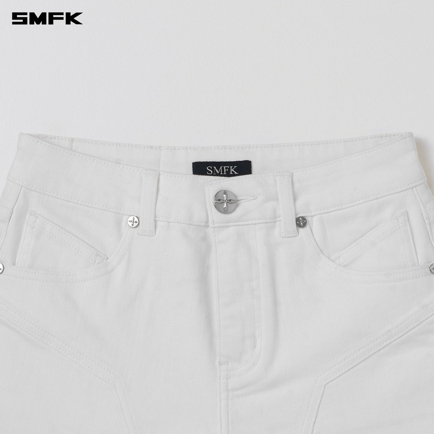 SMFK Rage Rove Slim Denim Shorts-High/Handcrafted Cloud White