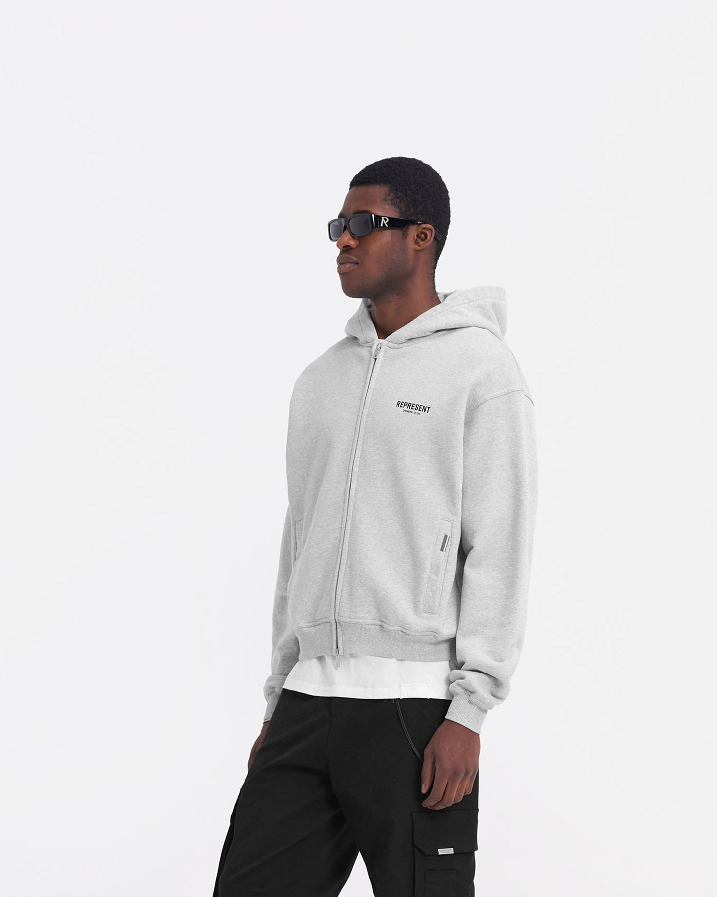 REPRESENT Represent Owners Club Zip Hoodie Ash Grey / Black
