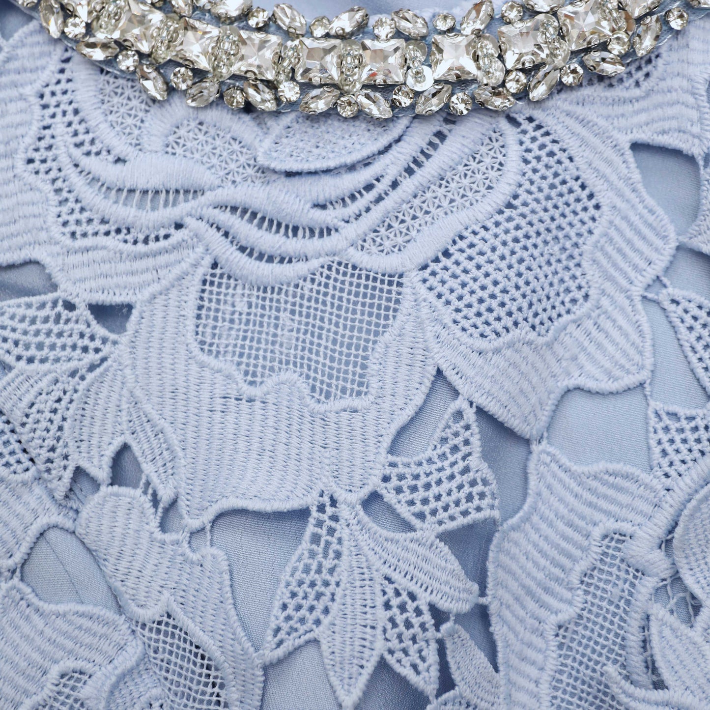 SELF-PORTRAIT Blue Flower Lace Mini Dress