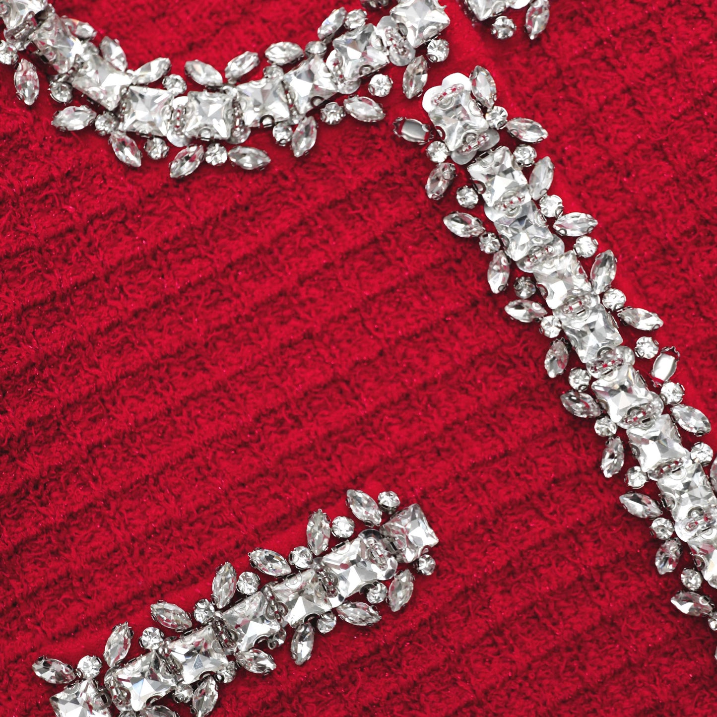 SELF-PORTRAIT Red Textured Knit Mini Skirt