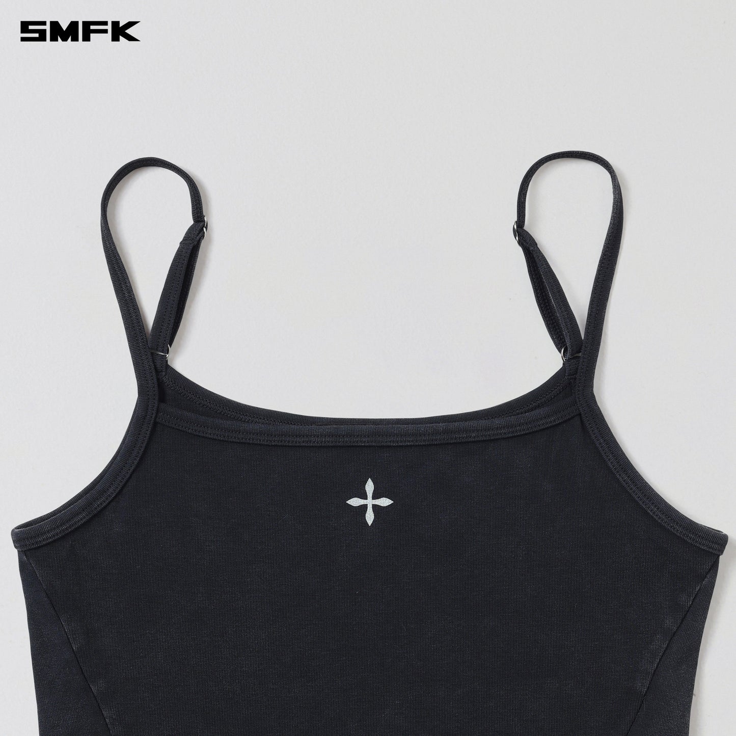SMFK Vintage Rove Fade Short Camisole/Cotton Garment Dye Vanish Black
