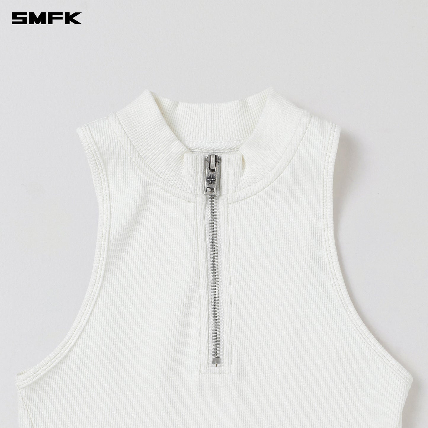 SMFK Vintage High-Neck Killer Tank Snow Mountain White