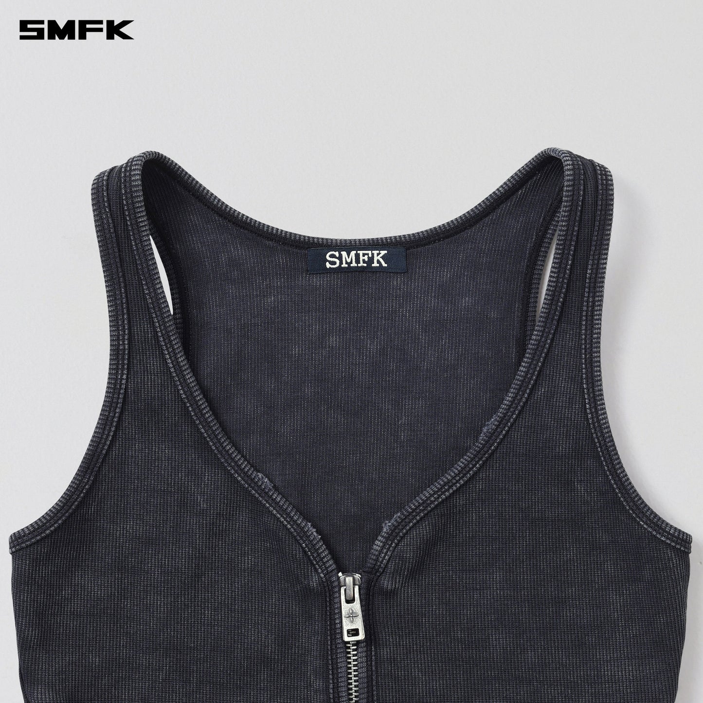 SMFK Vintage Rove Zip Tank/Fade Dye Vanish Black