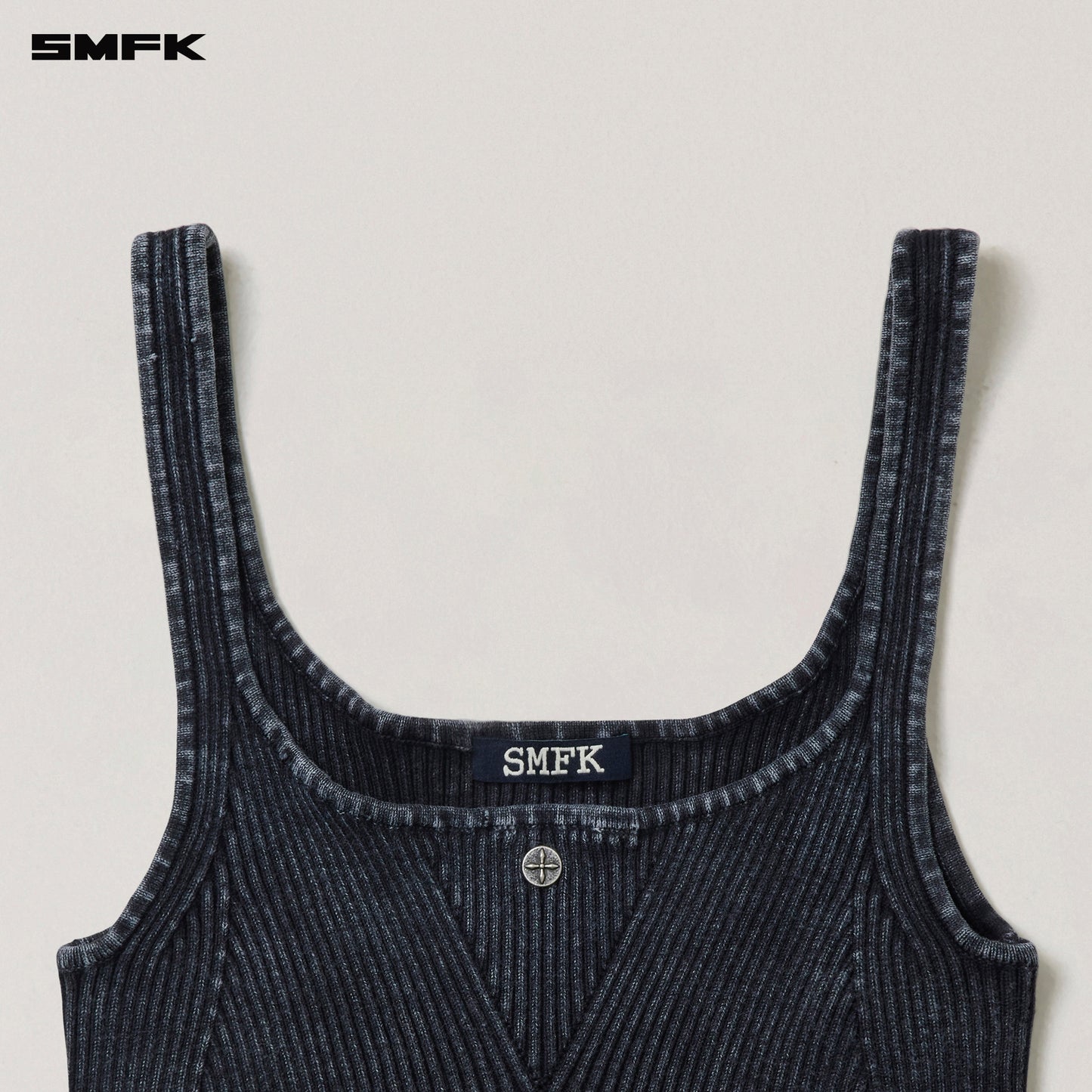SMFK Vintage-Savage Knit Tank/Stone Wash Vanish Black