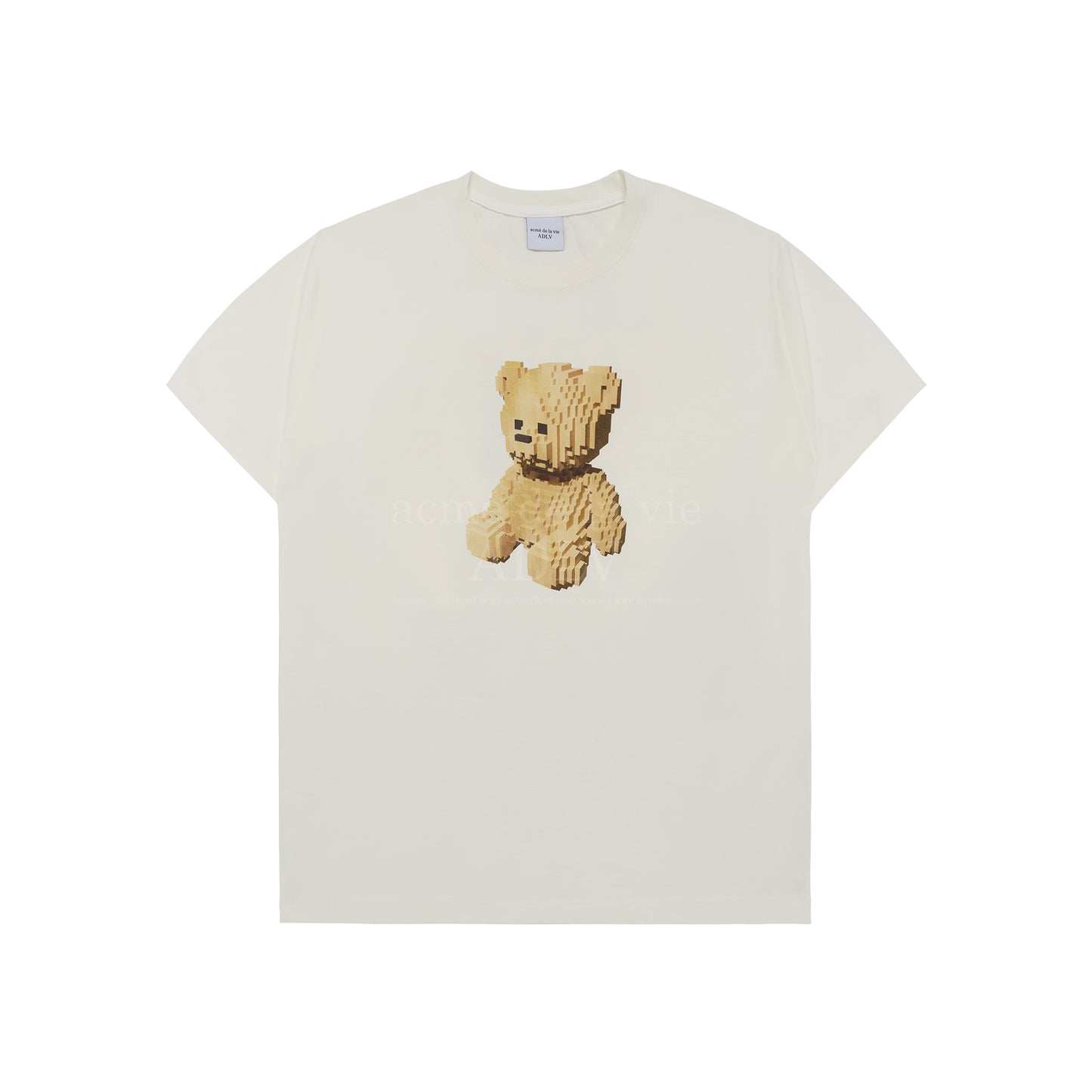 ADLV Block Bear Short Sleeve T-shirt Cream