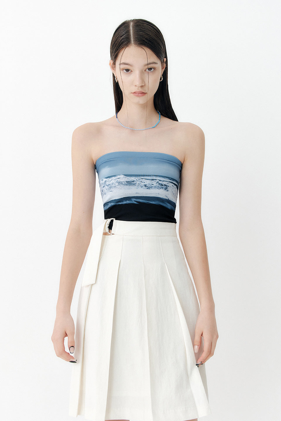 YUSE Printed Tube Top - Blue Wave