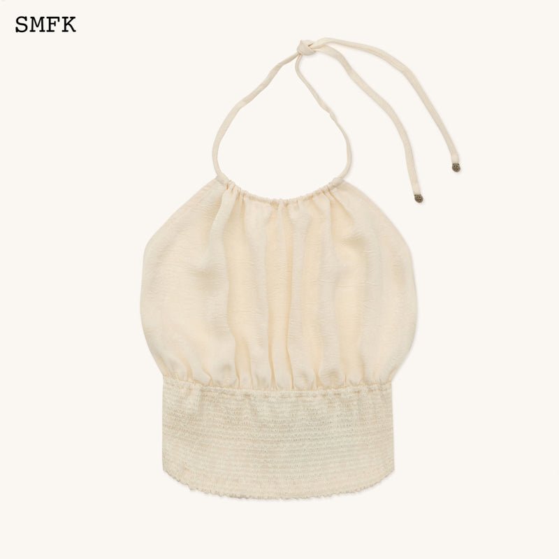 SMFK Ancient Myth Helios Halter-Neck Vest Top Pearl