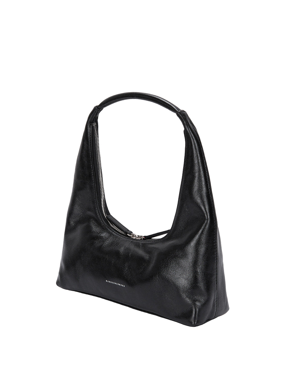 MARGESHERWOOD Hobo Shoulder_Black Glossy Plain