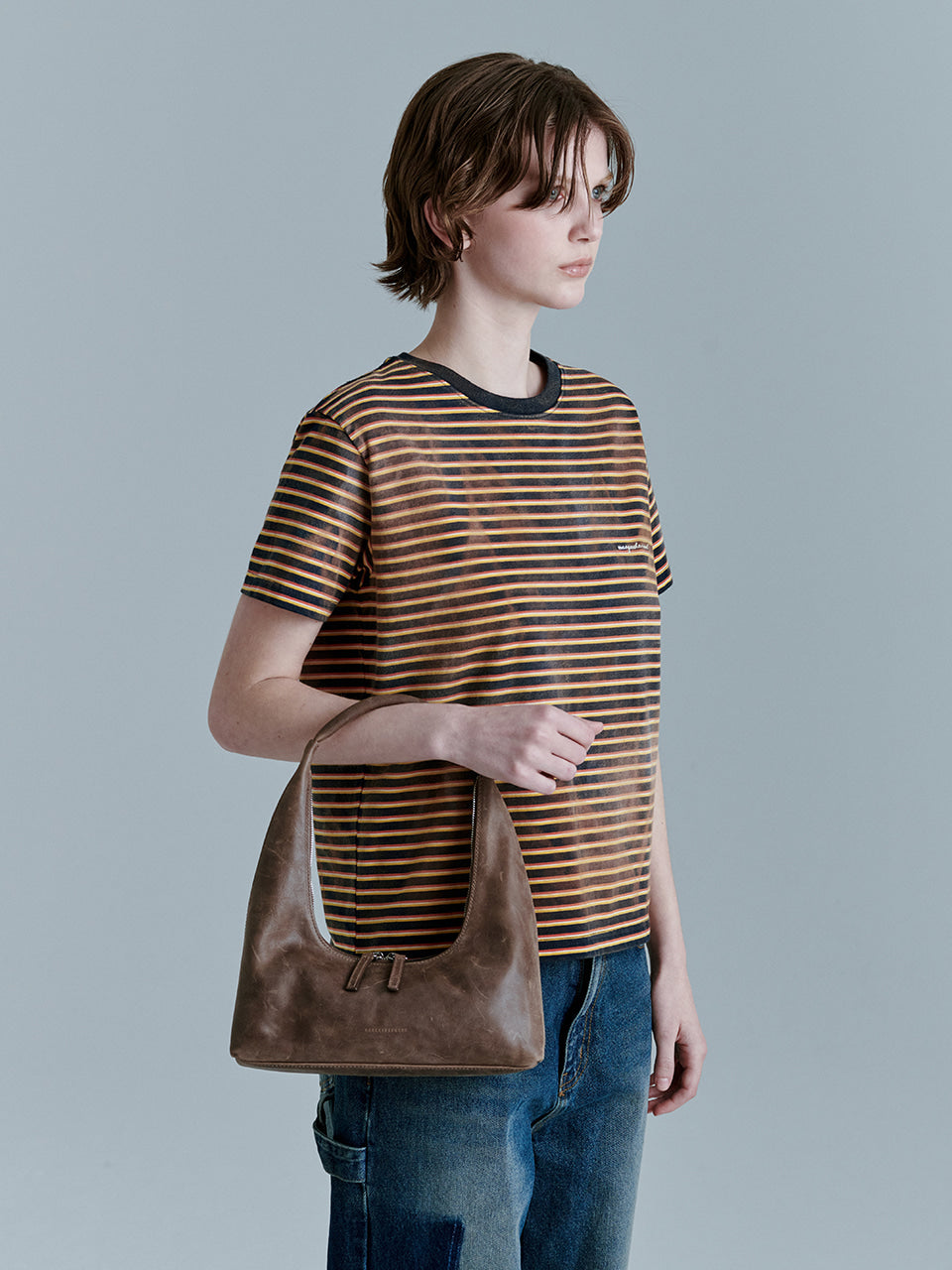 MARGESHERWOOD Hobo Shoulder_Washed Brown Pull Up