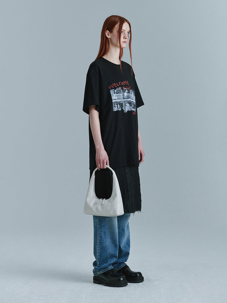 MARGESHERWOOD Hobo Shoulder_Cream Glossy Plain