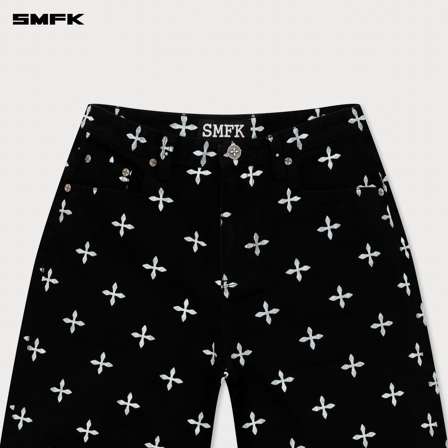 SMFK Compass Black Garden Classic Wide-Leg Jeans