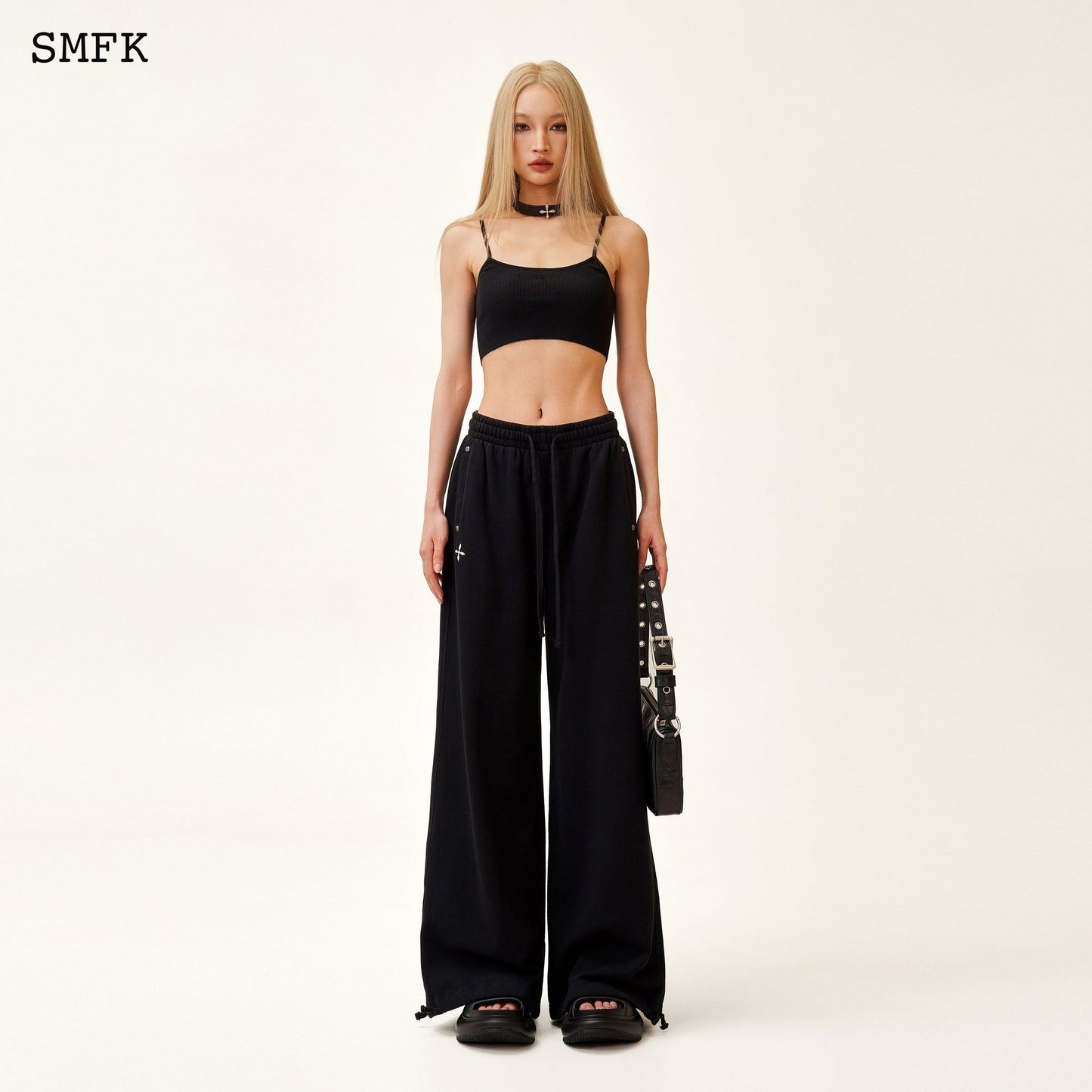 SMFK Compass Cross Classic Wide-Leg Sweatpants Black