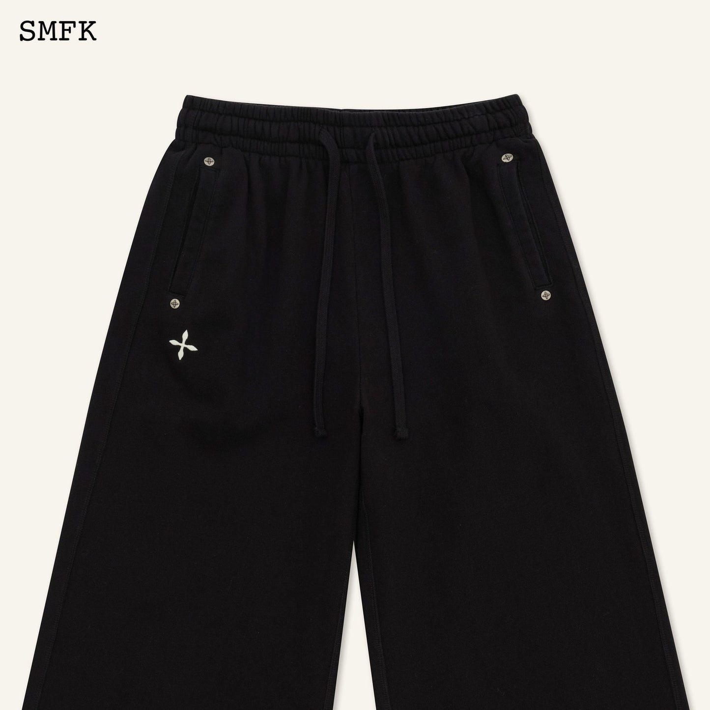 SMFK Compass Cross Classic Wide-Leg Sweatpants Black