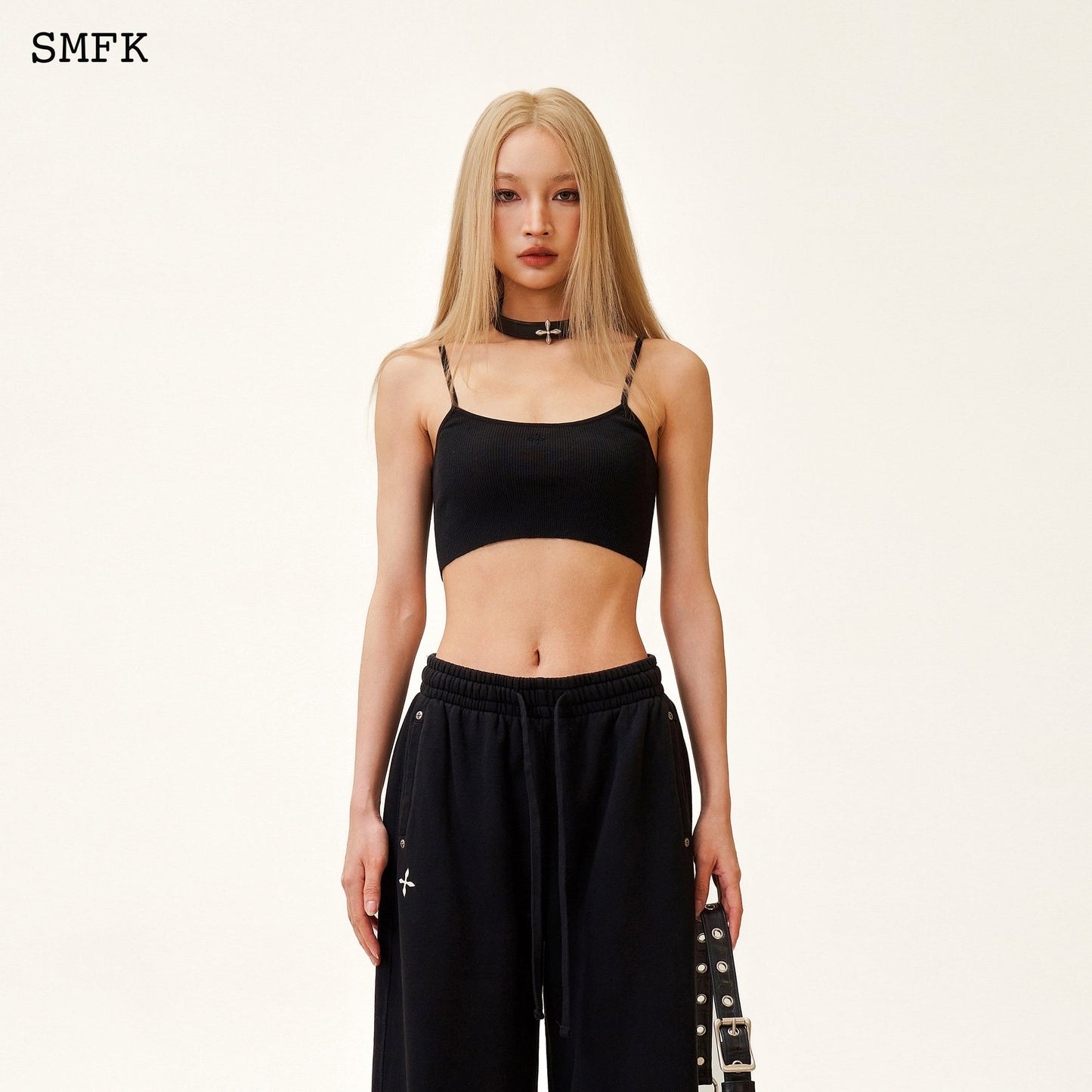 SMFK Compass Cross Classic Wide-Leg Sweatpants Black