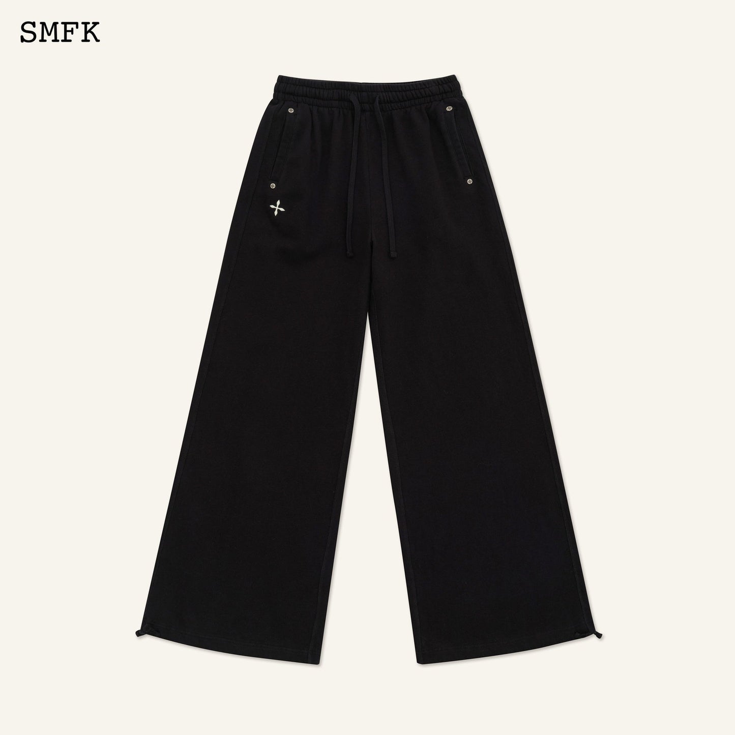 SMFK Compass Cross Classic Wide-Leg Sweatpants Black