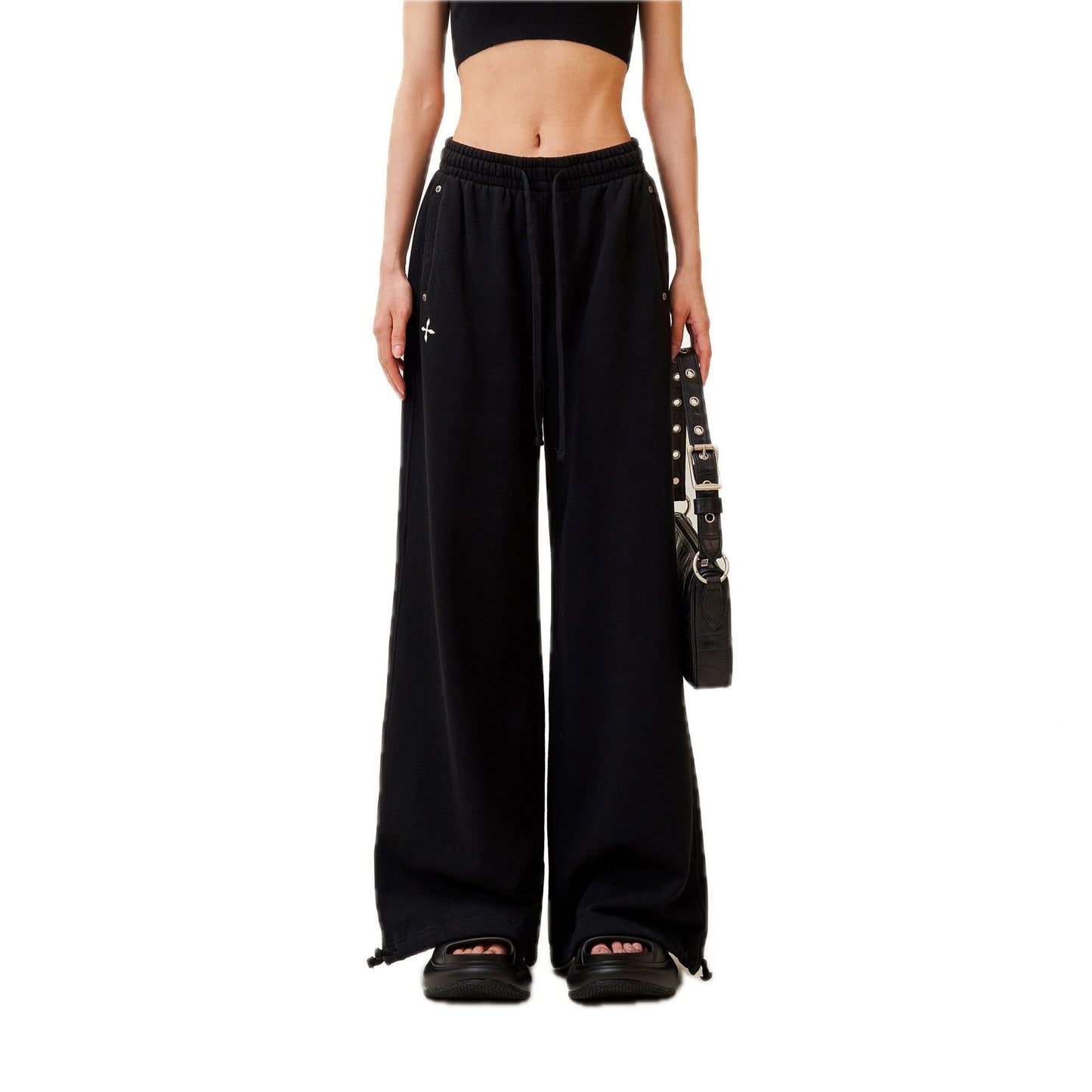 SMFK Compass Cross Classic Wide-Leg Sweatpants Black