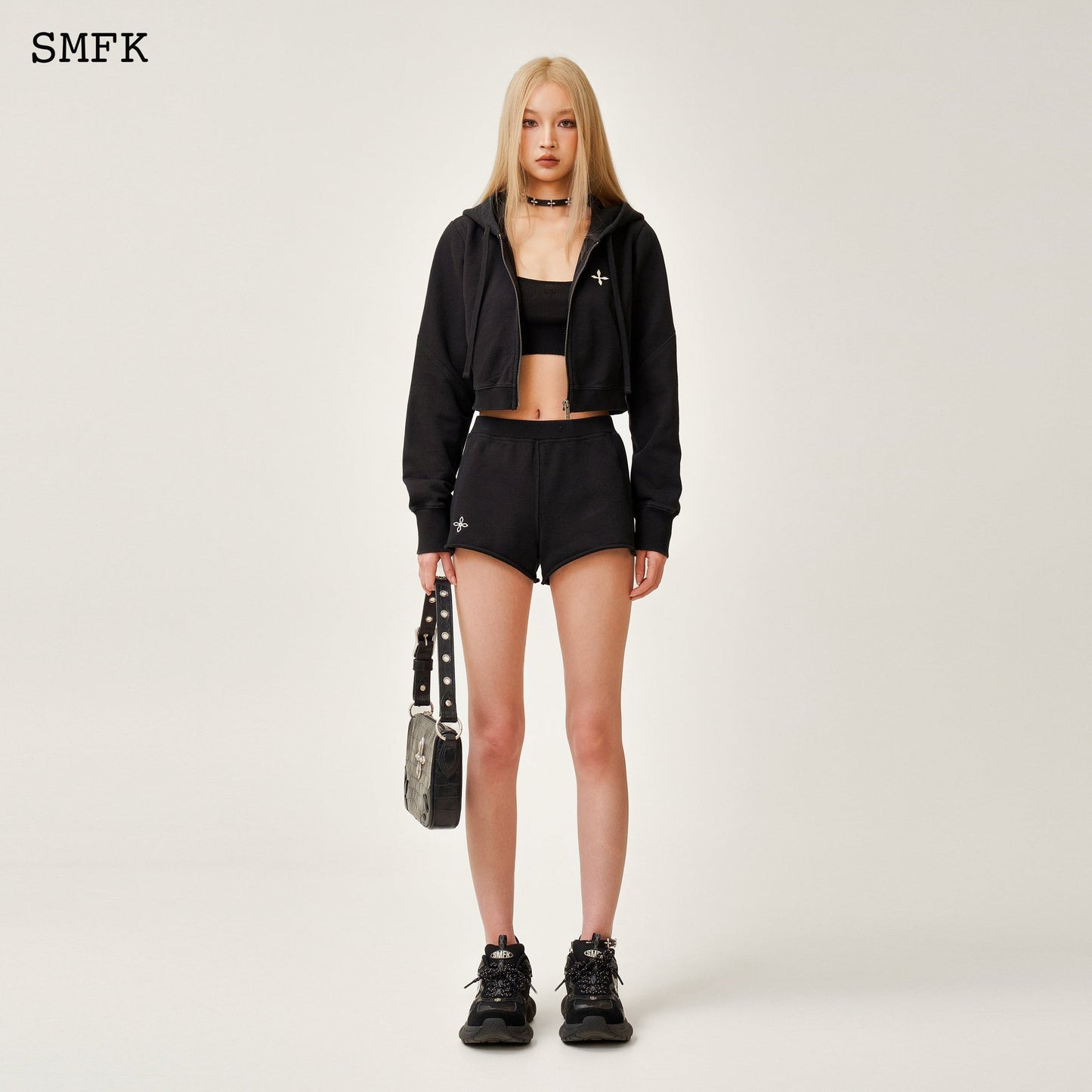 SMFK Compass Rove Stray Slim-Fit Sporty Shorts Black