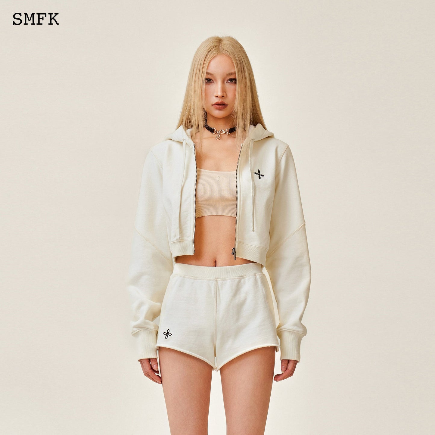 SMFK Compass Rove Stray Slim-Fit Sporty Shorts White