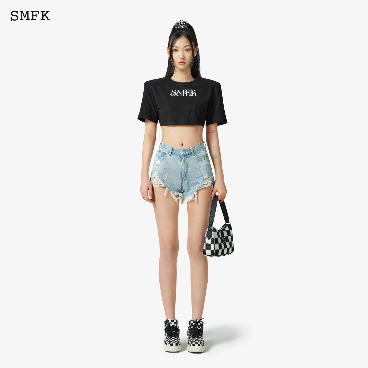 SMFK Compass Straight Leg Shorts Blue
