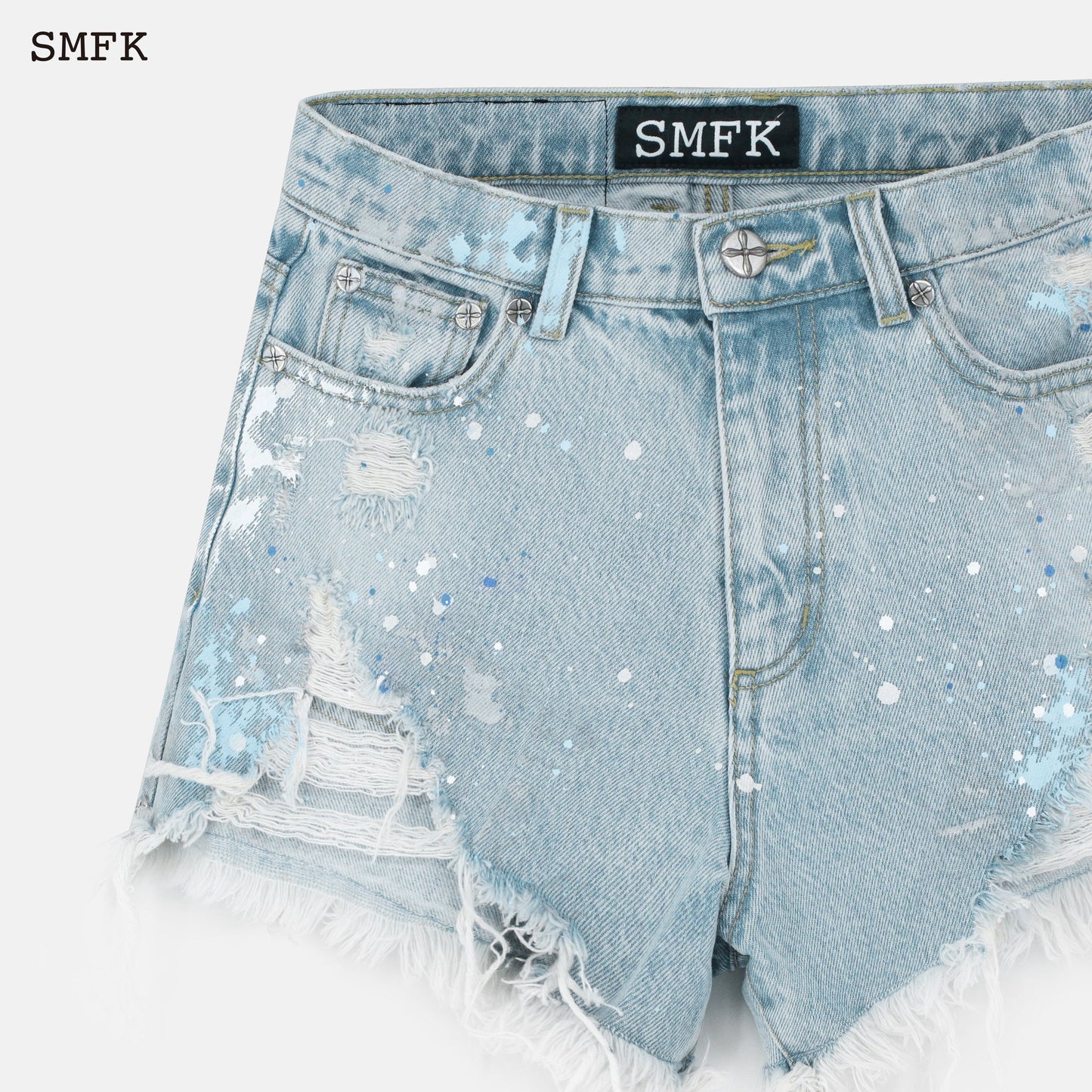 SMFK Compass Straight Leg Shorts Blue