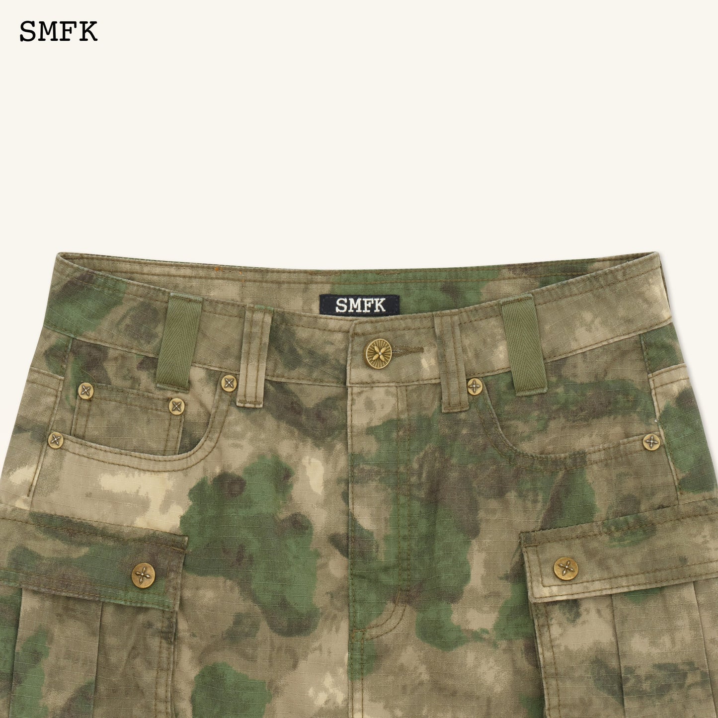 SMFK Compass Viper Green Camouflage Workwear Mini Skirt