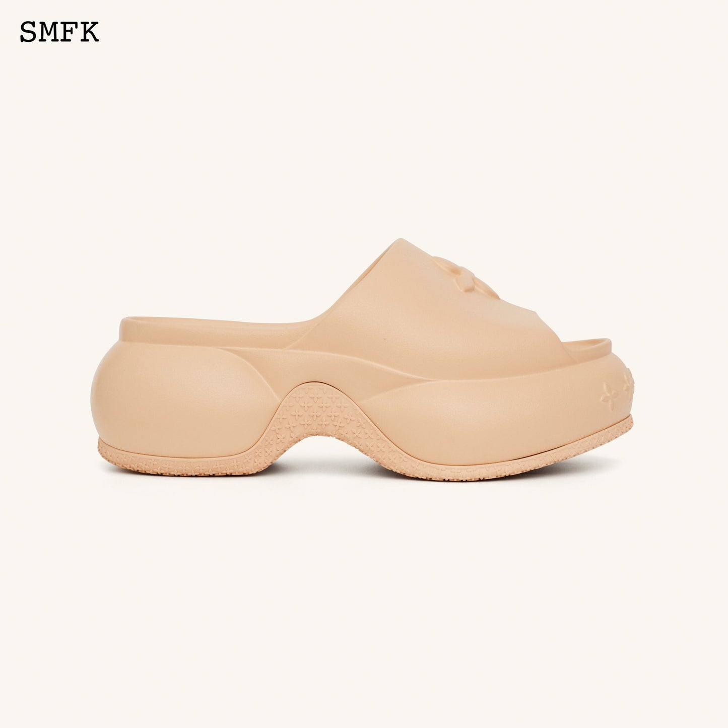 SMFK Compass Wave Platform Bumper Sandal In Nude
