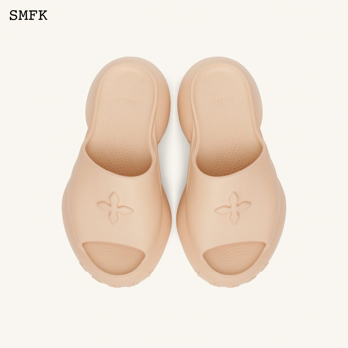SMFK Compass Wave Platform Bumper Sandal In Nude