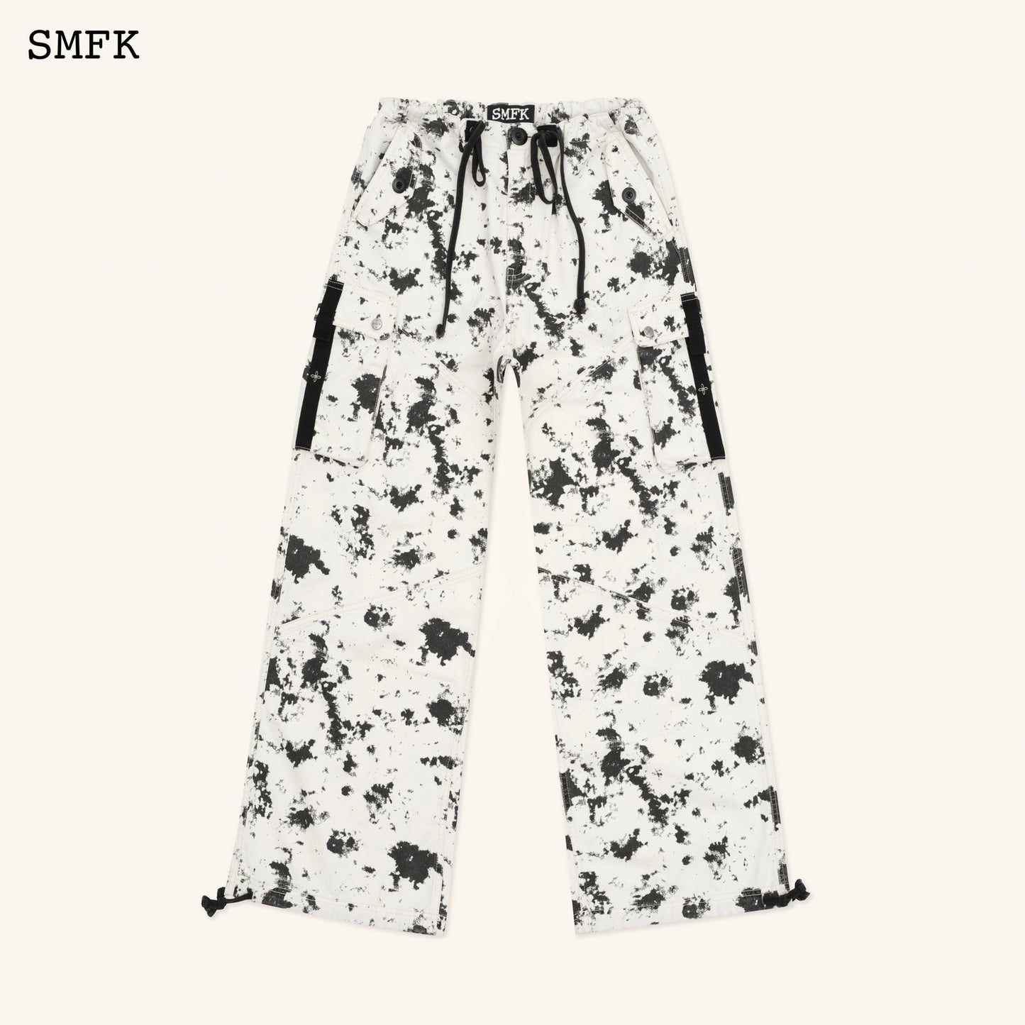 SMFK Compass White Camouflage Retro Paratrooper Pants
