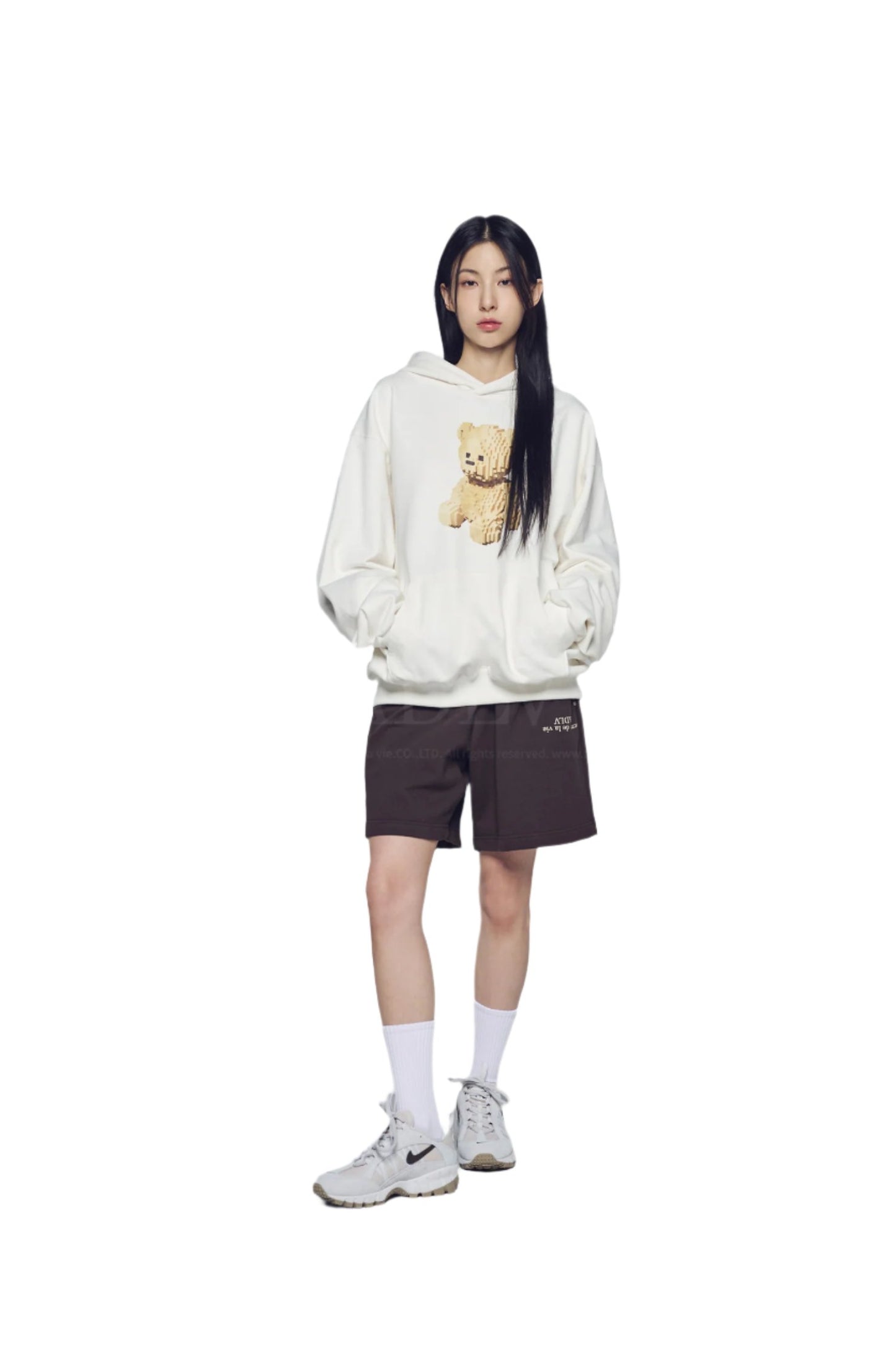 ADLV Block Bear Hoodie Cream