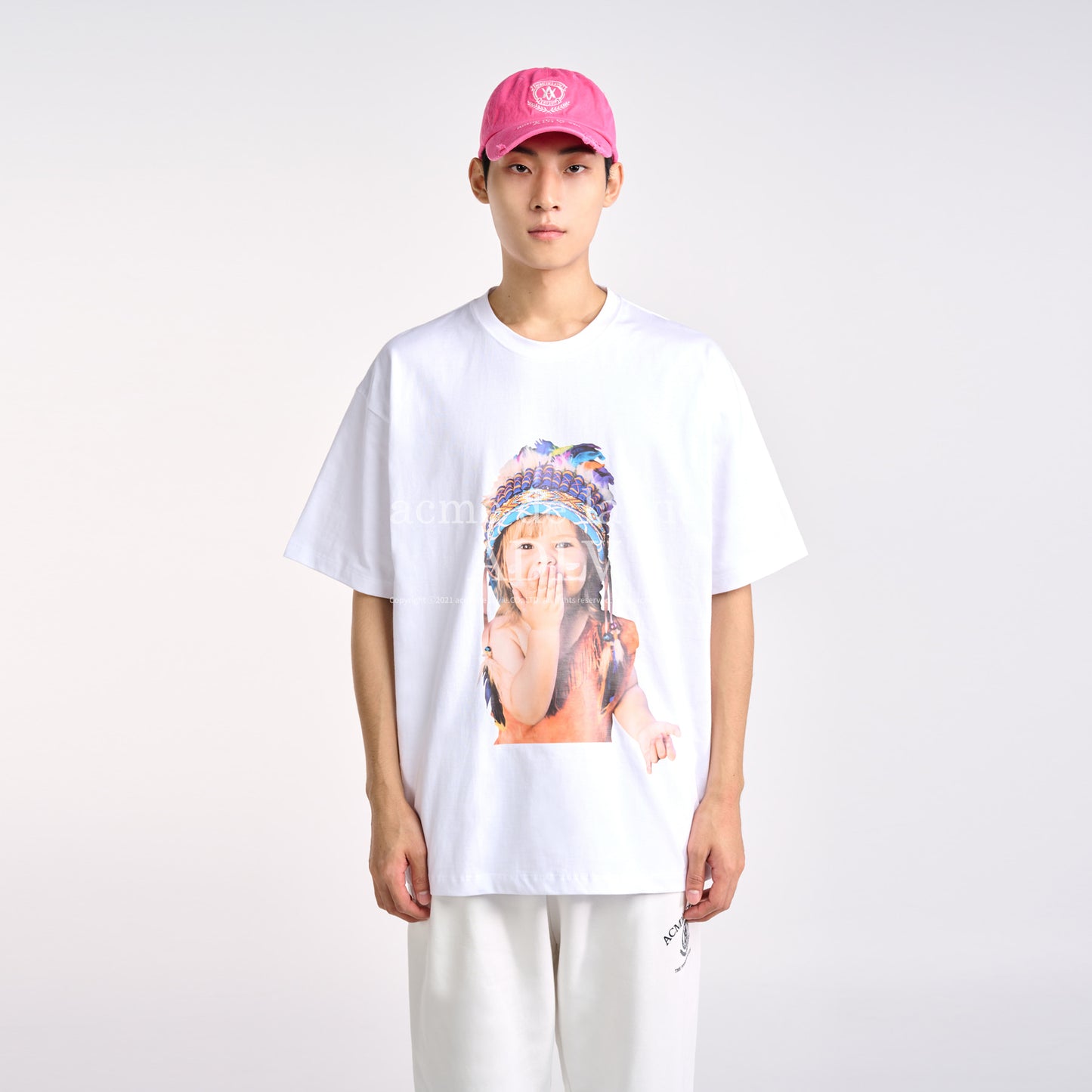 ADLV Laurel Emblem Destroyed Washing Ball Cap Pink