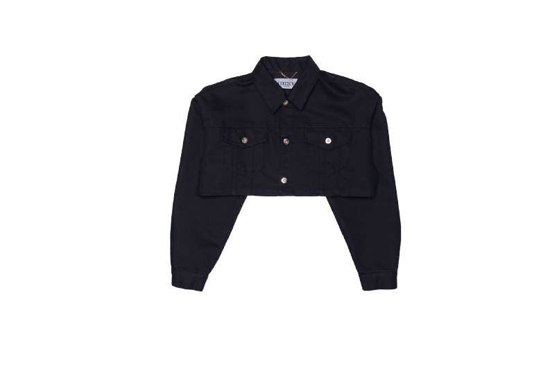 XOXOGOODBOY Circle Logo Crop Denim Jacket