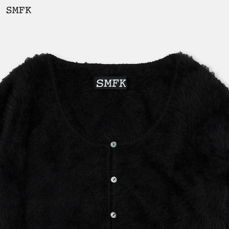 SMFK Panda Wool Short Cardigan Black