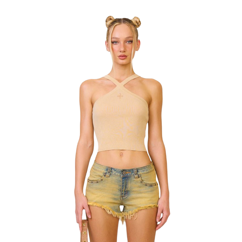SMFK Temple Chinese Bandeau Sporty Top Cheese