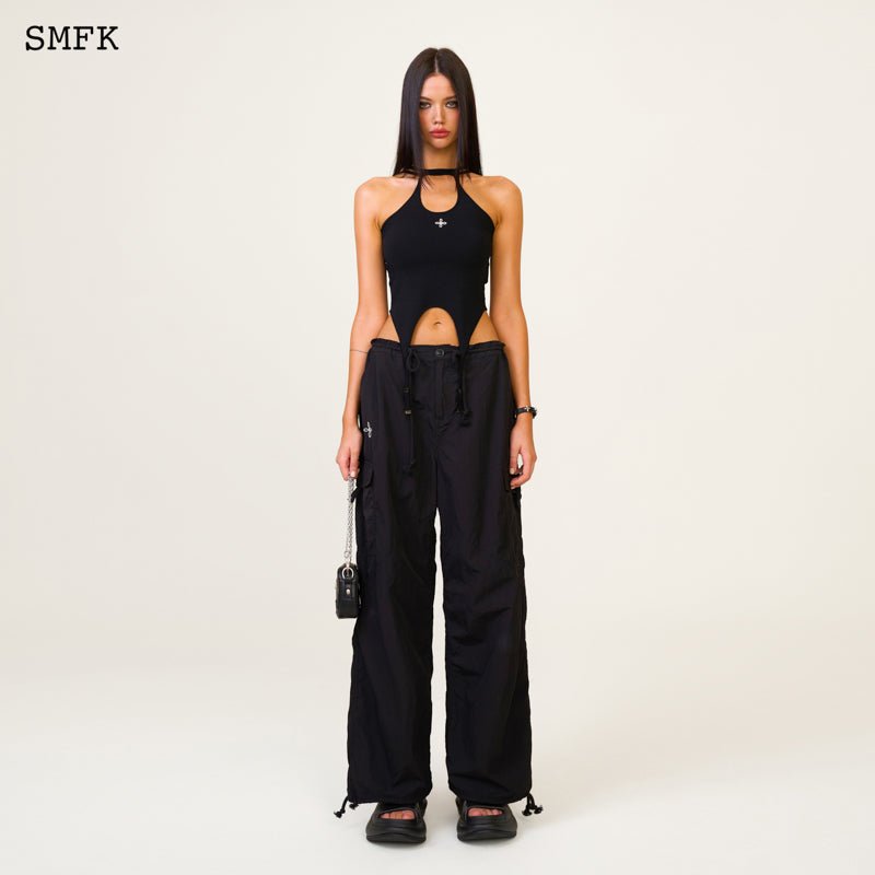 SMFK Temple Chinese Crescent Sports Vest Top Black