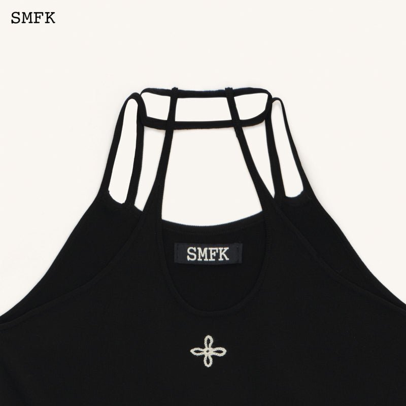 SMFK Temple Chinese Crescent Sports Vest Top Black