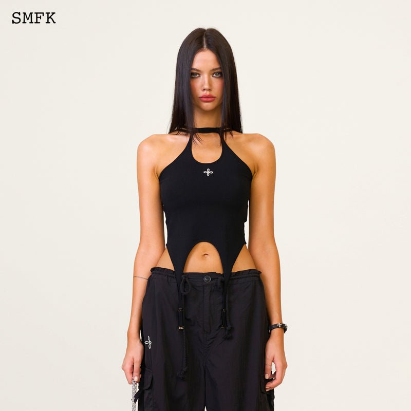 SMFK Temple Chinese Crescent Sports Vest Top Black