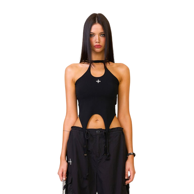 SMFK Temple Chinese Crescent Sports Vest Top Black
