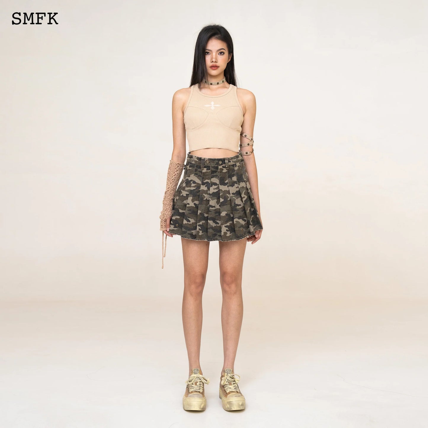 SMFK WildWorld Camouflage Green Mini Skirt