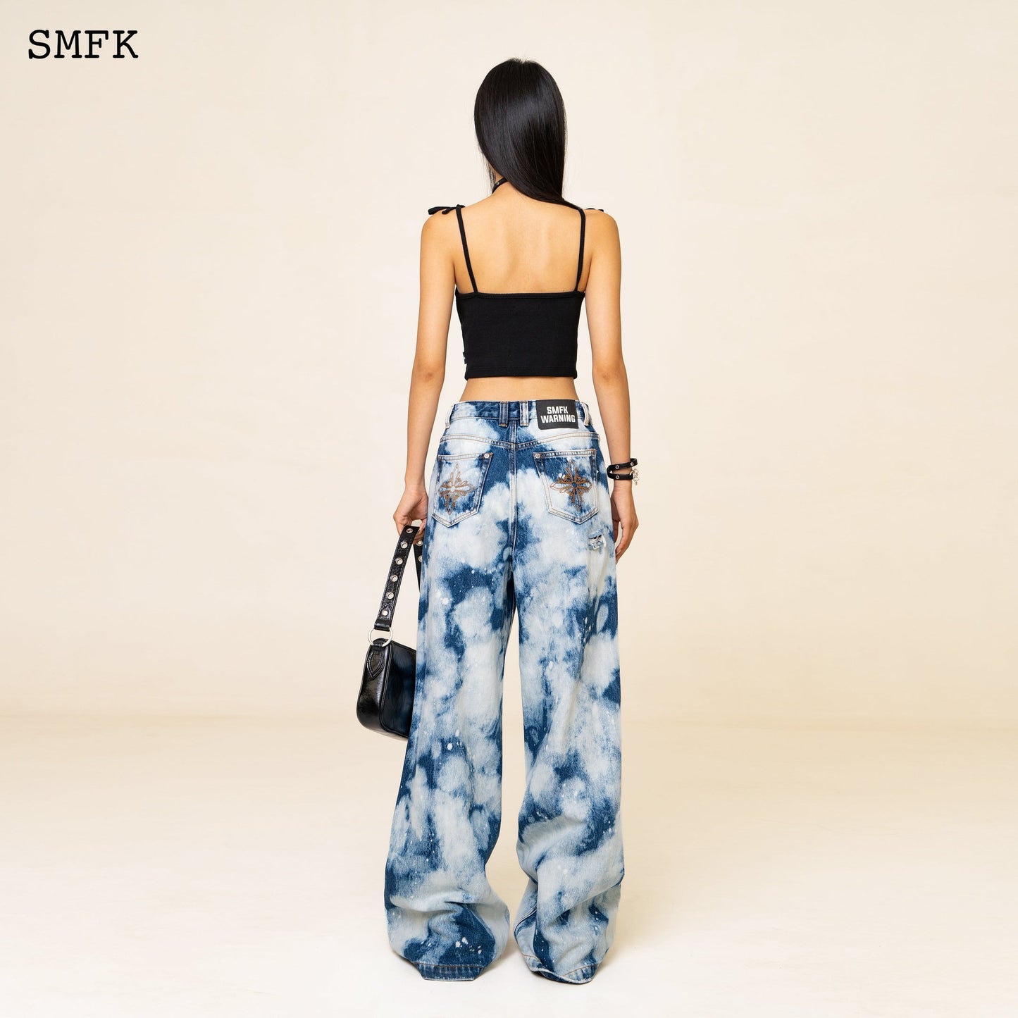 SMFK Wildworld Camouflage Loose Jeans Ocean Blue