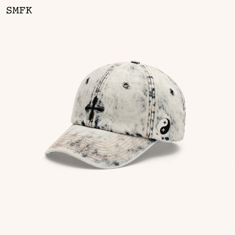 SMFK WildWorld Cross Denim Cream Baseball Cap