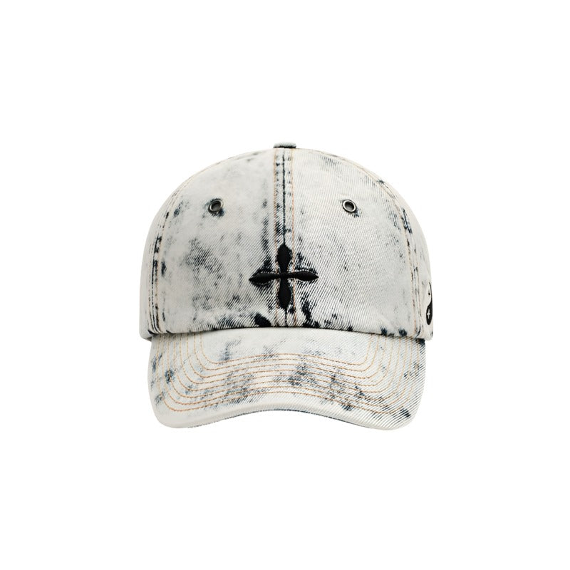 SMFK WildWorld Cross Denim Cream Baseball Cap