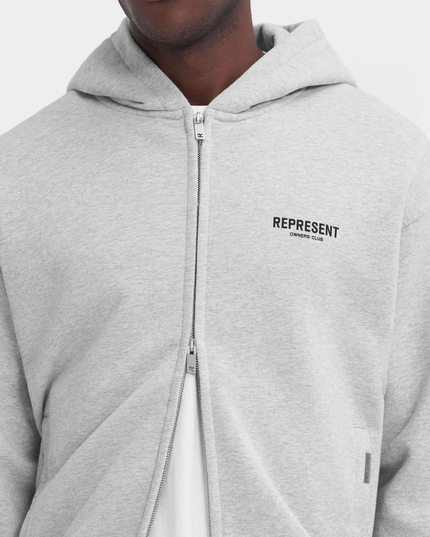 REPRESENT Represent Owners Club Zip Hoodie Ash Grey / Black