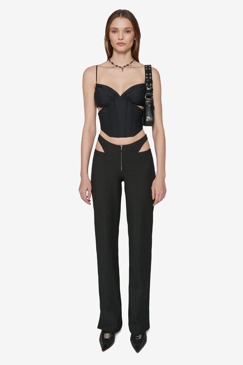 MISBHV Cut Out Trousers Black