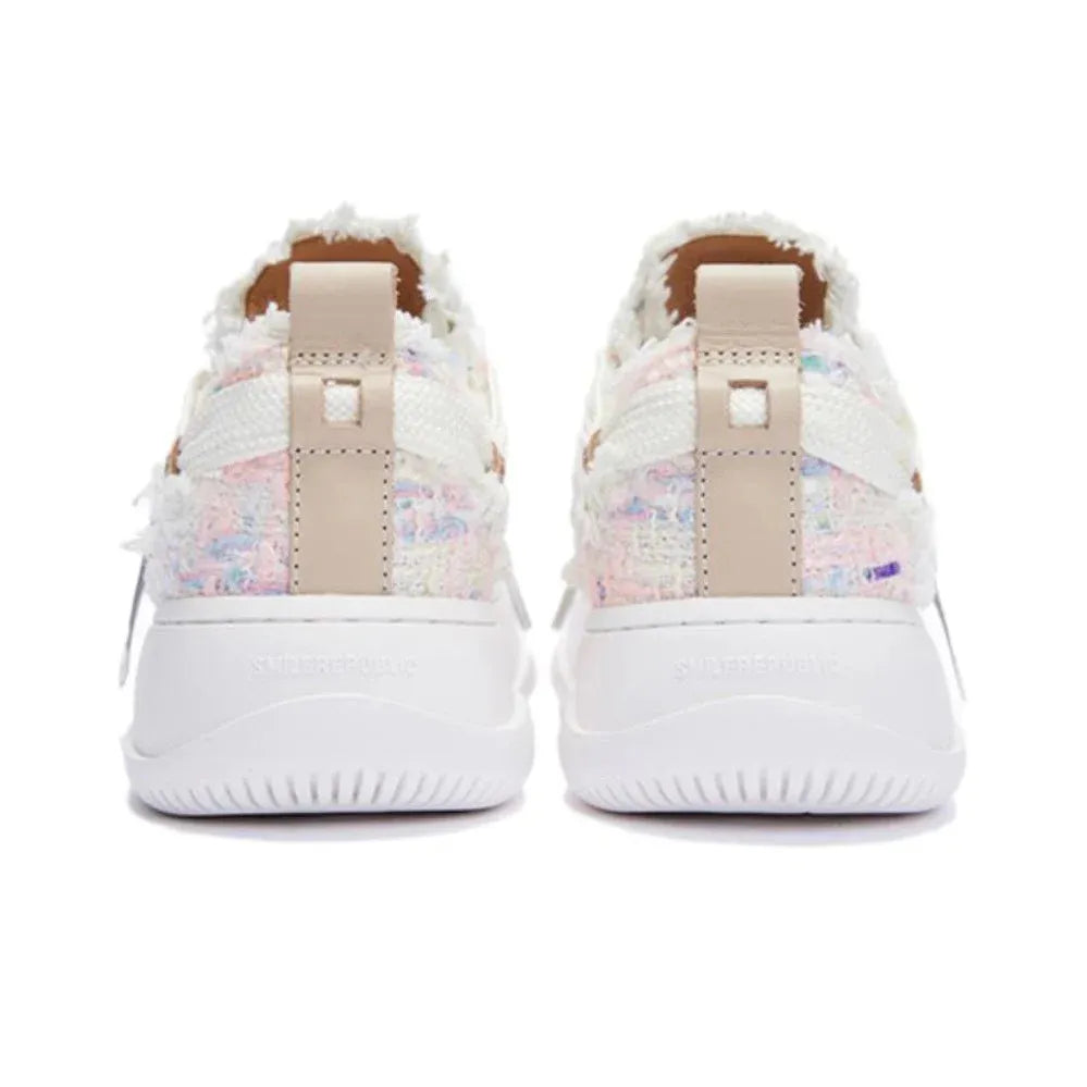 SMILE REPUBLIC Blue Pink Tweed Sneaker