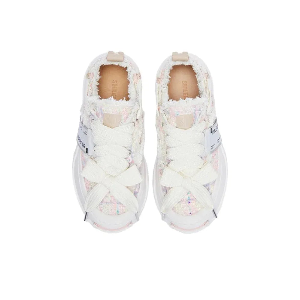 SMILE REPUBLIC Blue Pink Tweed Sneaker