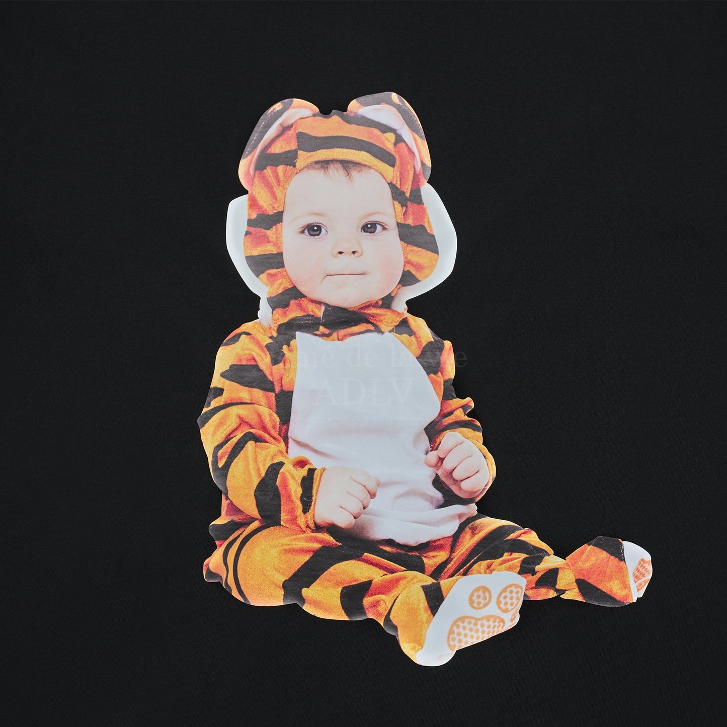 ADLV Baby Face Baby Tiger Short Sleeve T-shirt Black