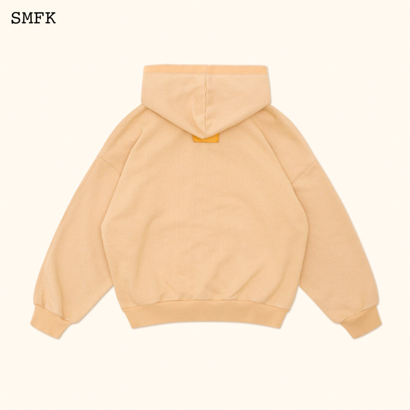 SMFK Compass Cross Pattern Classic Zipper Hoodie Wheat