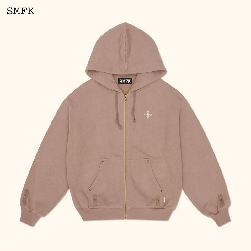 SMFK Compass Cross Pattern Classic Zipper Hoodie Dark Skin