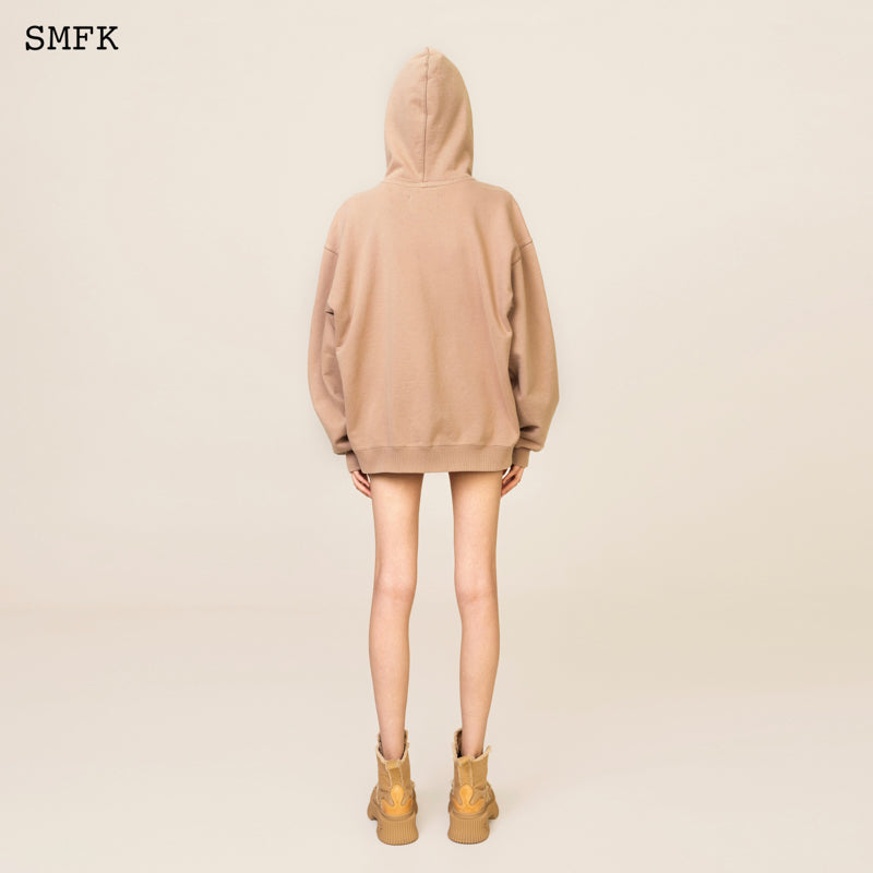 SMFK Compass Classic Cross Floral Graffiti Hoodie Latte