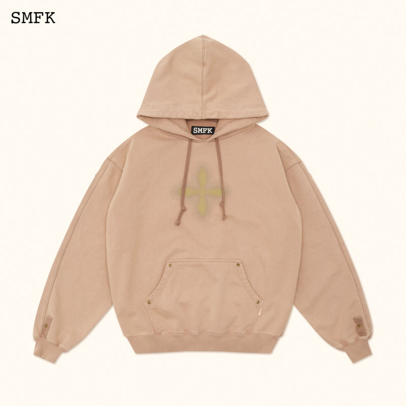 SMFK Compass Classic Cross Floral Graffiti Hoodie Latte